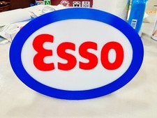 NEW Esso Gasoline Sign - 11"x7.75" Handmade Acrylic Wall Decor - FREE Ship