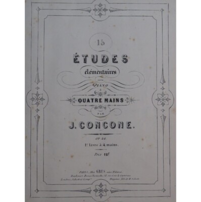 Concone J.Bertini H.Heller S.Studien Piano XIX