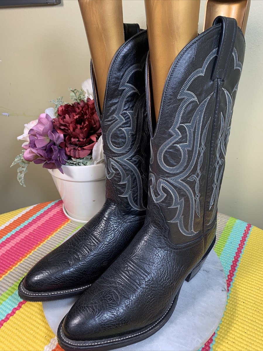 Nocona Western Leather Cowboy Boots 8E Men Black Embroidered Nocona Boots Men main image 3