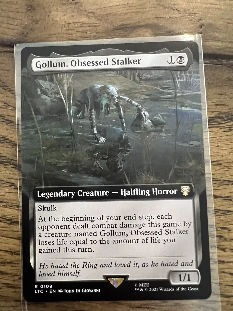 Gollum, Obsessed Stalker {Borderless}- MTG Lord Of The Rings Rare