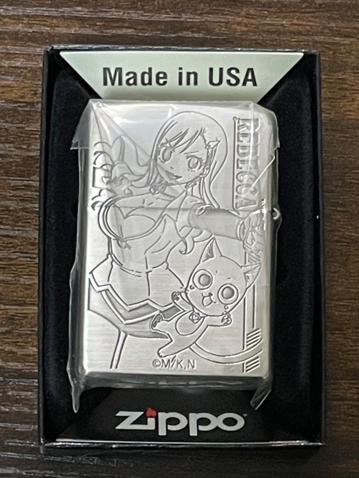 Encendedor de aceite Edens Zero Shiki Rebecca Zippo 04 plateado con caja nuevo hecho en EE. UU.
