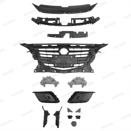 For Mazda 3 2014-2016 Chrome Grille/Brackets/Bumper Covers/Daytime Running Light - Picture 6 of 6