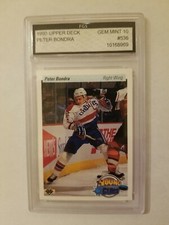 1990 UPPER DECK HOCKEY YOUNG GUNS #536 PETER BONDRA RC FGS 10 GEM MINT