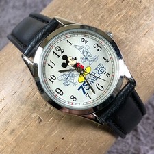 Disney Mickey Mouse Women 13299-1 75th Anniversary Leather Quartz Watch 7 3/4"
