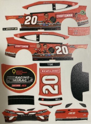Custom 2022 Christopher Bell #20 Miracle 1/64 Scale NASCAR Peel & Stick Decals