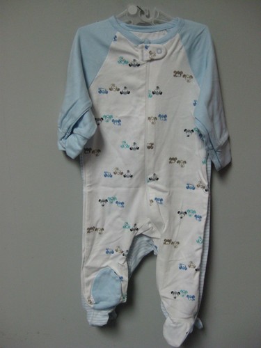 Wonder Nation Baby Boy 2-Piece Front Zipped Light Blue Sleeper Size 3-6M - Picture 4 of 4