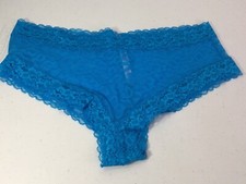 VICTORIA'S SECRET PINK Extra Low Rise Cheekster Panties. Blue. Size Large. NEW.
