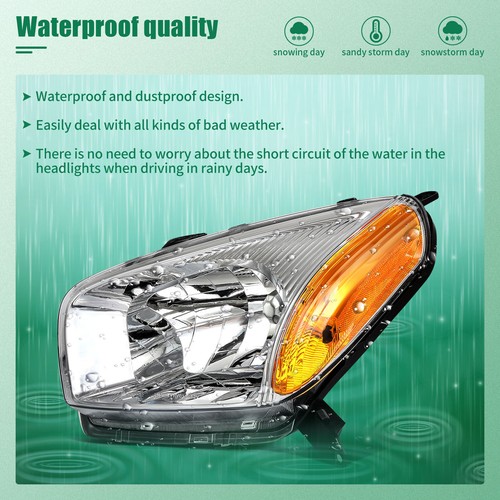 For Toyota RAV4 2001-2003 Chrome Housing Headlights Assembly Pair Left + Right - Picture 5 of 9