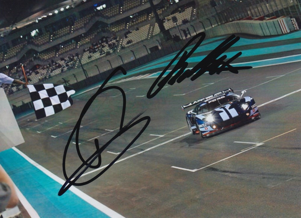 Thomas Mutsch & Romain Grosjean Autographed 7x5 FIA GT Championship Photo