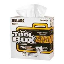 8 Pack TOOLBOX 8.5X16.5" WHT 800/PK Wipes:, Pop-Up, 16.5 x 8.5" Sheet, White