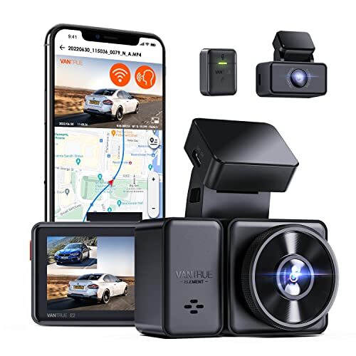 VANTRUE E2 WiFi Dash Cam, Doppia 1440P 30FPS/1994P 25FPS Telecamera Per (a3L)