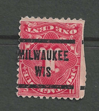 U.S. - Scott's #61a with inverted Milwaukee, Wis precancel - used