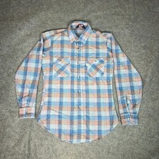 Vintage Levis Mens Shirt Medium Button Blue Western Fitted Classic Casual 70s