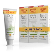Burt's Bees Toothpaste, Natural Flavor, Fluoride-Free, Zen Peppermint, 3 Pack