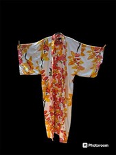 Natori Luxurious Lounge Kimono Robe Heavy Size Woman Med Pockets Yellow Orange