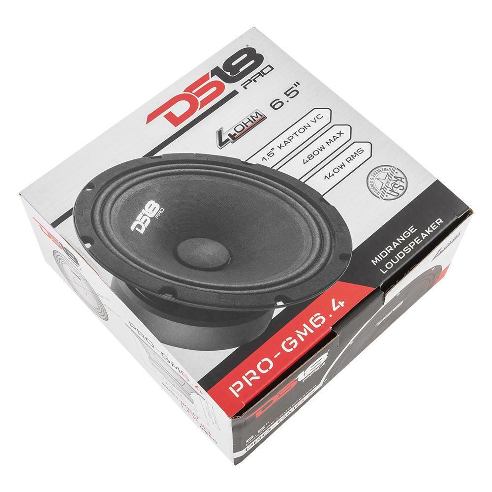 4x DS18 PRO-GM6.4 1920W 6.5 Midrange Loudspeaker 4 Ohm Pro Car Mid Bass Speakers