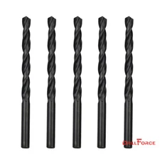 5PCS 23/64" Drill Bit Set Black Oxide HSS Jobber Length Twist Drill Bits Tools