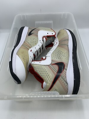 Nike Lebron 8 V2 White Red Heat Home 2011 Size 11