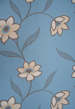 252103 FLORENTINE MOTIF DUCK EGG BLUE VINYL WALLPAPER