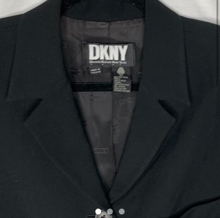 DKNY 1980s Womens Size 10 Pure Wool Black Blazer … - image 1
