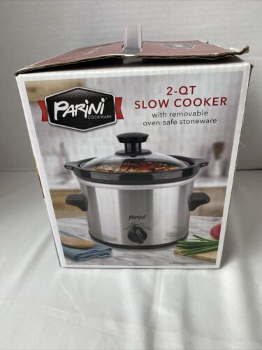 PARINI Cookware 2-QT Slow Cooker with Removable Oven-Safe Stoneware New In Box - Picture 2 of 4