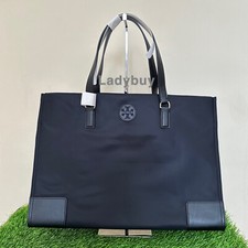    NWT Tory Burch Ella Nylon Tote Large Travel Shoulder Bag In Black