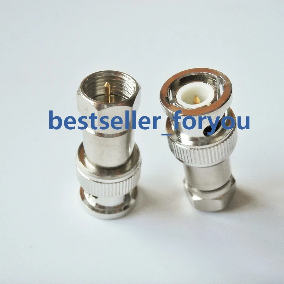 1Pcs BNC Male Plug to F Male Jack straight RF Coaxial Coax Adapter Connector - Image 3 of 4