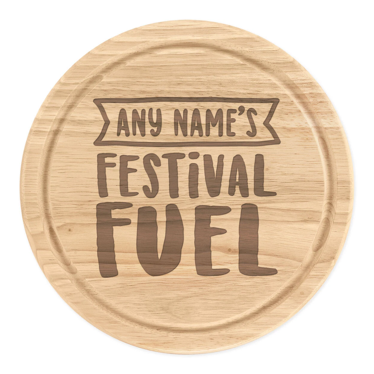 Personalised Festival Fuel Round Chopping Cheese Board Funny Birthday