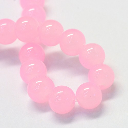 20 Strands 6.5mm Smooth Imitation Jade Glass Round Bead Strands For Crafts 31.8" - Picture 55 of 101