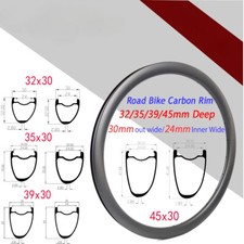 Cerchio carbonio bici strada 700C larghezza 30 mm gancio clincher senza gancio tubeless disco freno a V