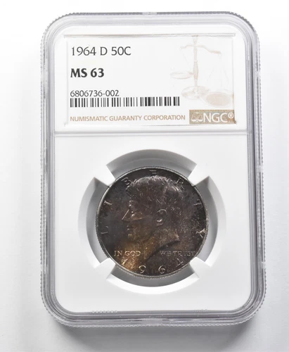 1964-D Kennedy Half Dollar MS63 NGC Beautifully Toned *8644