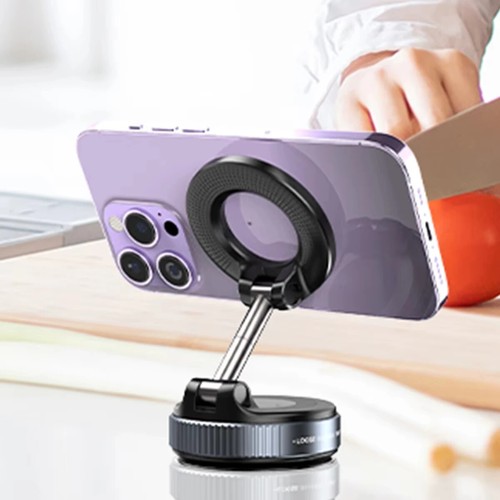 Support Magnétique Téléphone Voiture Aspirateur Mécanique Rotation 360° Magnétique - Photo 2 sur 10