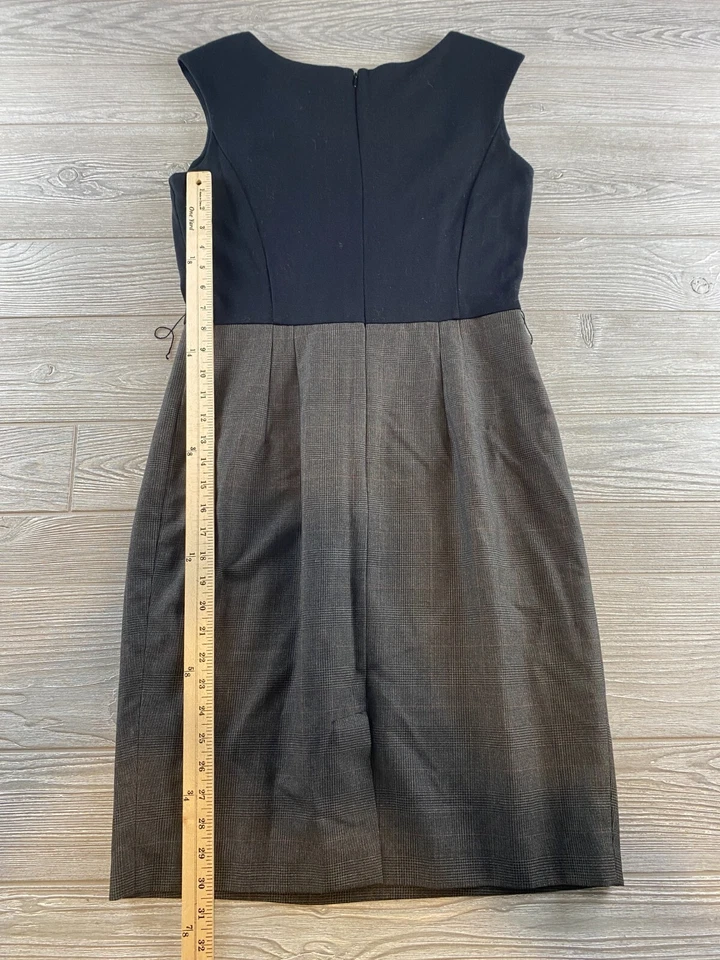 Vestido Vaina CALVIN KLEIN Elastizado Pata de Gallo Estampado Sin Mangas Talla 10 Foto 4 de 4