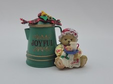 VTG Cherished Teddies Bear Joyful XMAS Ornament w/ Box Priscilla Hillman Enesco