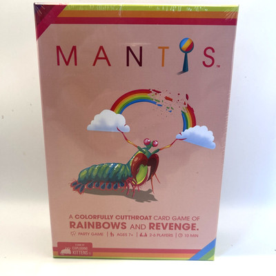 Mantis Kartenspiel von Exploding Kittens Partyspiel Rainbows And Revenge Neu Sealed