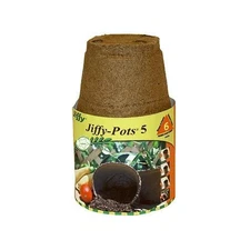 Jiffy 5" Diameter Organic Seed Starting Biodegradable Peat Pots,  6 Pack