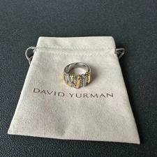 David Yurman Helena 925/18K Diamond Wrap Band Ring – US Size 6