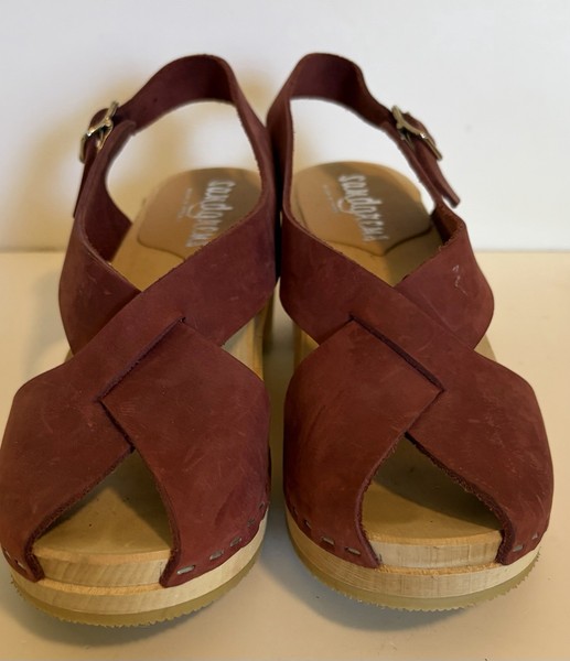 Sandgrens Swedish Monroe Crossed Clog Sandal Open Toe Sz 5.5 Worn Several Times