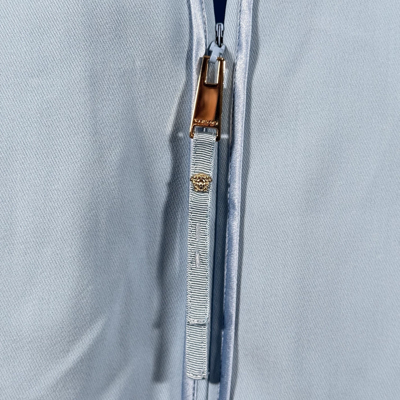 NWT Gianni Versace Light Blue Solid Pattern Dress Modello A78584 Size 36/ USA 2 thumbnail 9