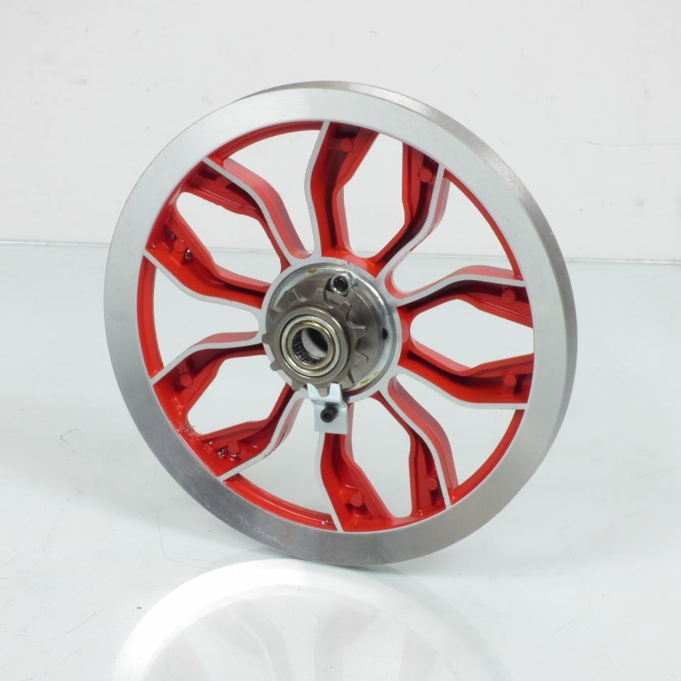 Plateau poulie alu rouge MBK 88 pour rénovation transmission cyclomoteur vintage