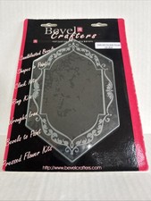   NOS Stained Glass Bevel, Bevel Crafters, Delicate Double House Etched 6  x8   
