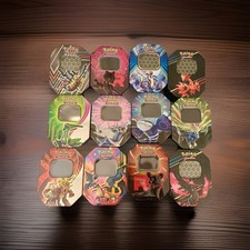 12x Pokemon Blechboxen TIN LEER Spardose Keksdose Glurak Mewtu Giratina Dose