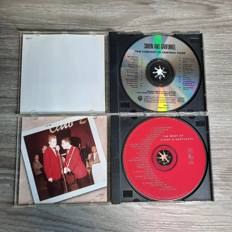 Simon & Garfunkel CD Lot of 2 – Folk Rock – Best Of, Central Park Concert Foto 2 de 4