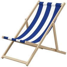 Wooden Deck Beach Folding Chair Lounger Sunbed Garden Seaside Beach Chairs Seat