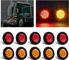 Luces led redondas de 2 pulgadas para remolque paquete de 10 unidades 12v ip67