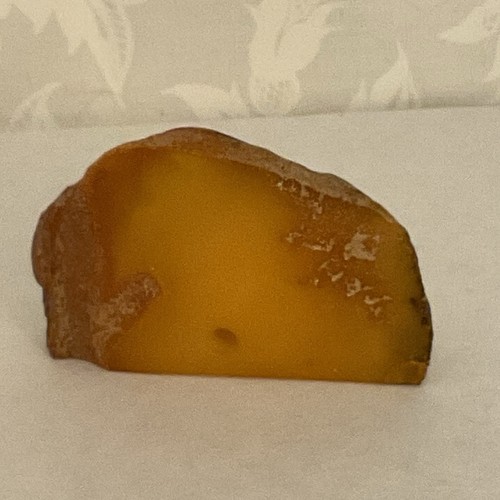 VTG Large Egg Yolk Amber Bead Polished w/Raw Edges Size 65x40x12 mm, 21.84 grams