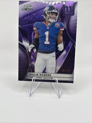 Topps 2025 Chrome Black Malik Nabers New York Giants #/75