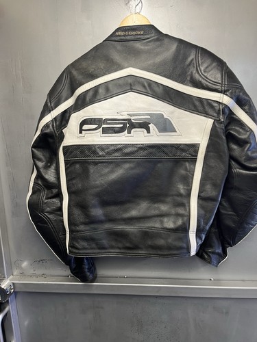 HEIN GERICKE REAL LEATHER RETRO BIKE JACKET SIZE UK 46 22 INCH PIT TO PIT - Picture 2 of 22