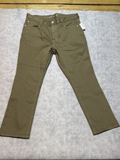 Old Navy Jeans Mens 38x30 Slim Fit Built In Flex Green Tapered Stretch NWT-596