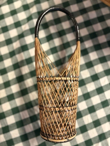 Vintage Wicker Wine Bottle Carrier